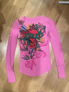 Pink Tattoo Style Long Sleeve